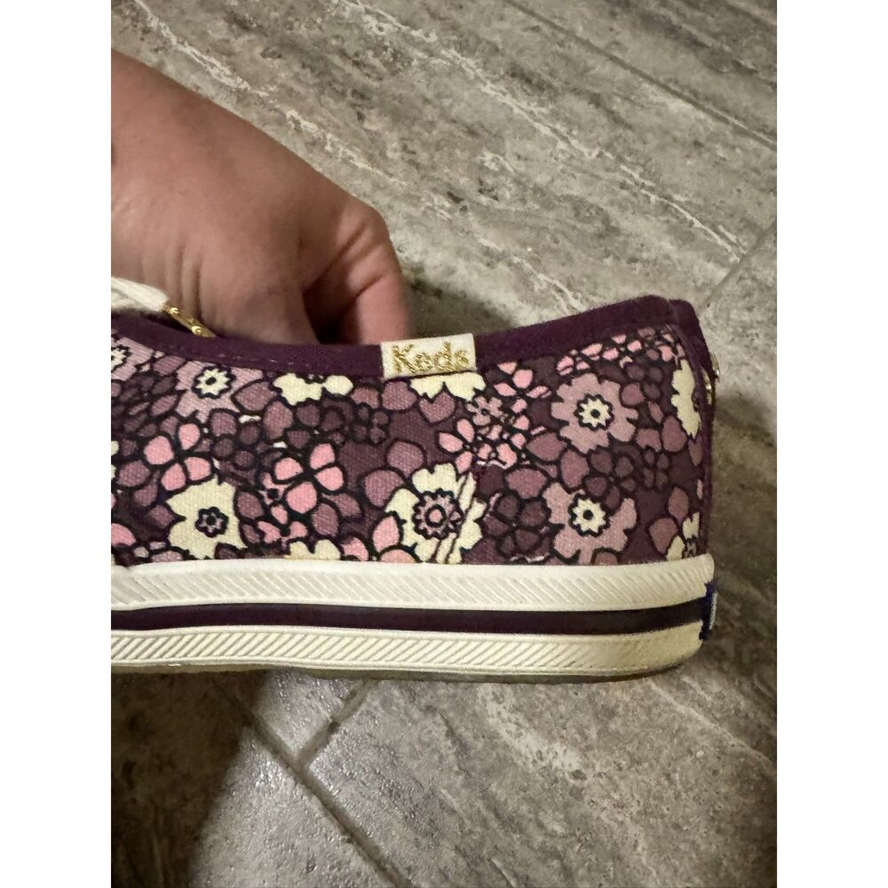 Kate Spade x Keds Purple Floral Print Canvas Sneakers Shoes Womens Size 8 - Picture 9 of 10